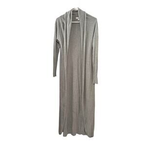 BP. Small Gray Longline Open Front Duster Cardigan Maxi Cotton Knit Sweater